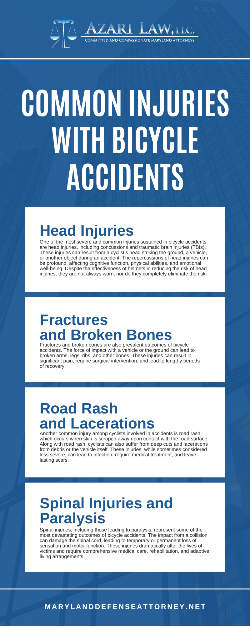 Common Injuries With Bicycle Accidents Infographic